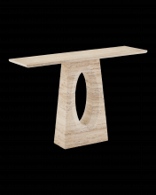 Currey 3000-0286 - Demi Travertine Console Table