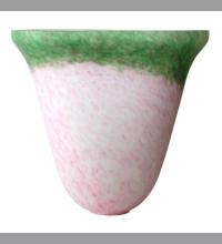 Meyda White 11904 - 10.5"W PINK/GREEN PATE-DE-VERRE BELL SHADE