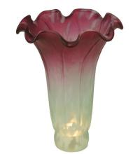 Meyda White 124700 - 4" Wide X 6" High Seafoam/Cranberry Pond Lily Shade