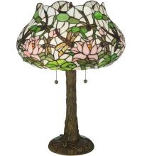 Meyda White 125091 - 22.5"H Dragonfly Flower Table Lamp