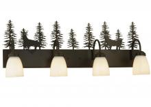 Meyda White 126281 - 33"W Deer through the Trees 4 LT Vanity Light