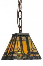 Meyda White 148556 - 5"Sq Sierra Prairie Mission Mini Pendant