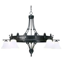 Meyda White 160695 - 42" Wide Strada 5 Light Chandelier