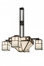 Meyda White 164027 - 60"W Mission Chic 4 LT Chandelier