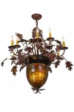 Meyda White 165173 - 34" Wide Greenbriar Oak 9 Arm Chandelier