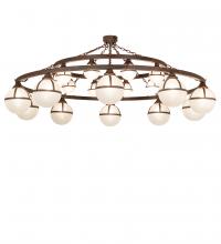 Meyda White 200284 - 84" Wide Bola Tavern 20 Light Two Tier Chandelier