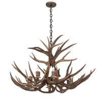 Meyda White 200431 - 38" Wide Antlers Deer 8 Light Chandelier