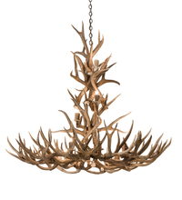 Meyda White 200432 - 52" Wide Antlers Mule Deer 12 Light Chandelier