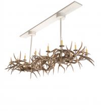 Meyda White 210039 - 84" Long Antlers Elk 8 Light Oblong Chandelier