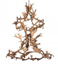 Meyda White 212274 - 58" Wide Antlers Fallow Deer 12 Light Chandelier