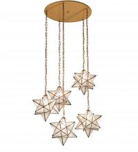 Meyda White 234505 - 45" Wide Moravian Star 5 Light Cascading Pendant