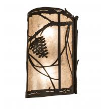Meyda White 238002 - 8" Wide Whispering Pines Left Wall Sconce