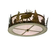 Meyda White 24467 - 16"W Elk at Dusk Flushmount