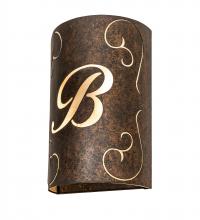 Meyda White 245536 - 10" Wide Personalized B Monogram Wall Sconce