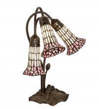Meyda White 251690 - 16" High Stained Glass Pond Lily 3 Light Accent Lamp