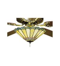 Meyda White 27449 - 12"W Carousel Jadestone Fan Light Fixture