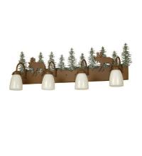 Meyda White 29474 - 35"W Wandering Moose 4 LT Vanity Light