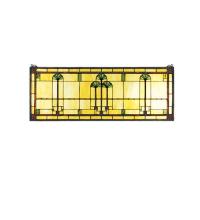 Meyda White 50825 - 35"W X 13"H Ginkgo Stained Glass Window