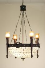 Meyda White 52060 - 30" Wide Torch & Wreath 4 Light Chandelier