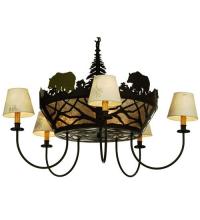 Meyda White 65134 - 36"W Bear on the Loose 5 LT Chandelier