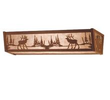 Meyda White 67847 - 36" Wide Elk at Lake Vanity Light