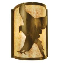 Meyda White 68187 - 8"W Flying Hawk Left Wall Sconce.