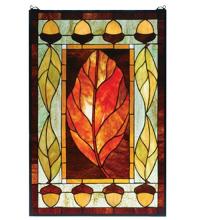 Meyda White 73207 - 21"W X 31"H Harvest Festival Stained Glass Window