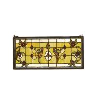 Meyda White 98451 - 22"W X 10"H Lancaster Stained Glass Window